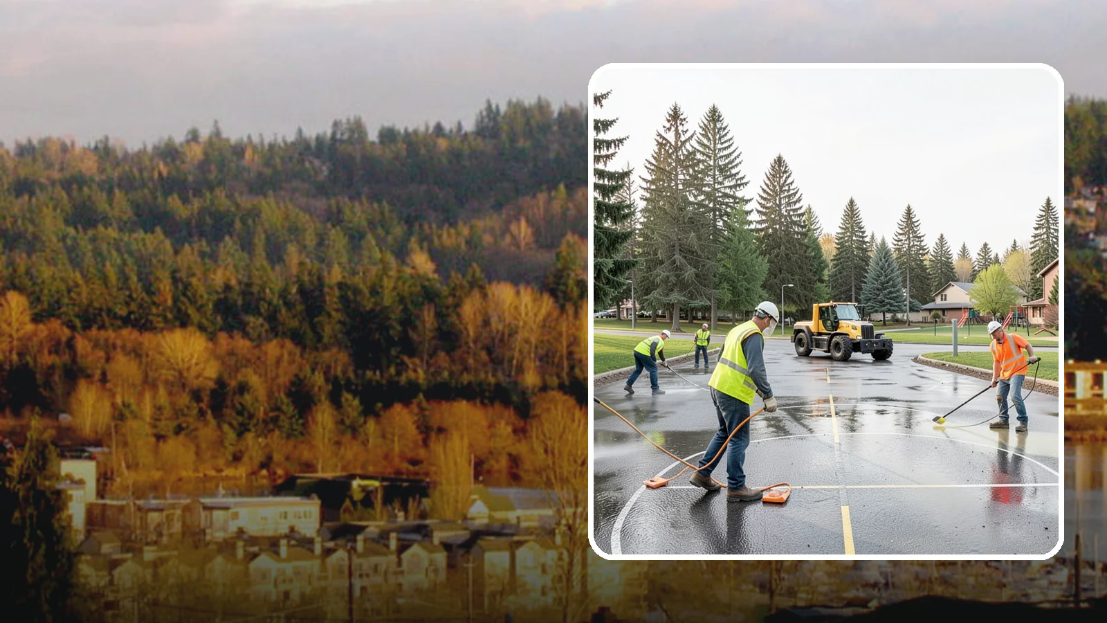 Basketball Court Cleaning in Kenmore, King County, WA - Pressure cleaning that restores traction and appearance to outdoor public basketball courts.