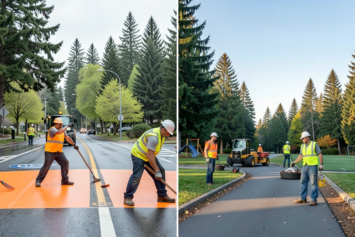 Basketball Court Cleaning in Lyman, Skagit County, WA - Inspect surface coating, key paint, and drainage conditions