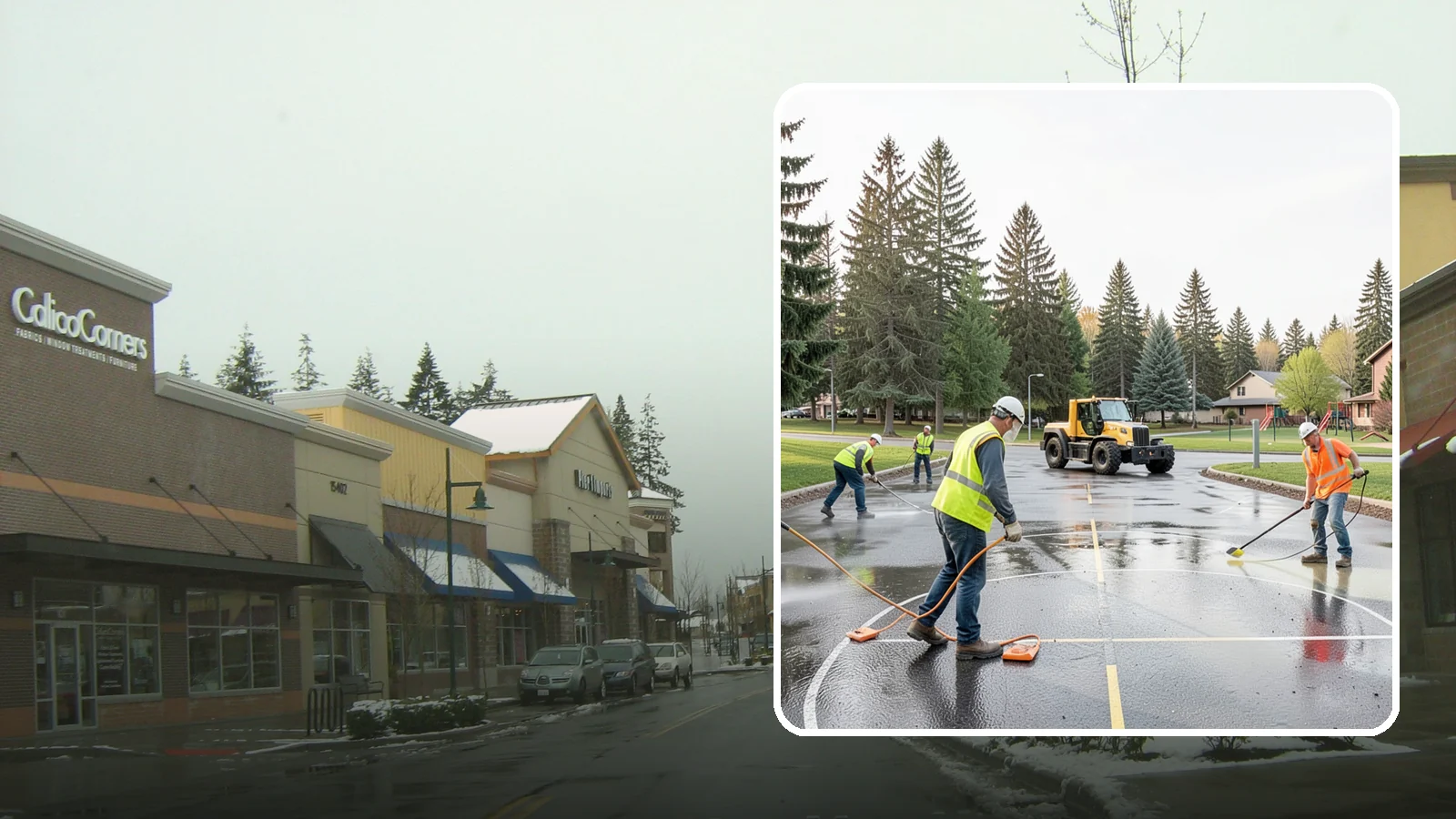Basketball Court Cleaning in Mill Creek, Snohomish County, WA - Pressure cleaning that restores traction and appearance to outdoor public basketball courts.