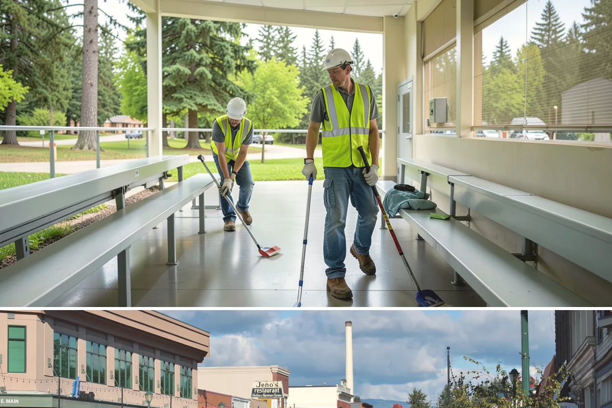 Basketball Court Cleaning in Monroe, Snohomish County, WA - Cleaning is most effective from spring through fall, with a pre-season wash recommended before summer programming begins.