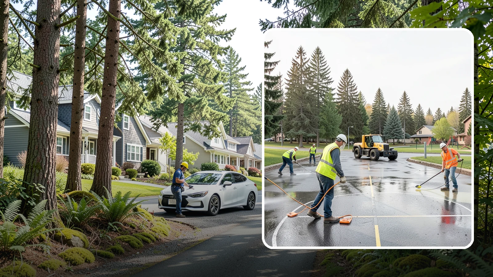 Basketball Court Cleaning in Normandy Park, King County, WA - Pressure cleaning that restores traction and appearance to outdoor public basketball courts.