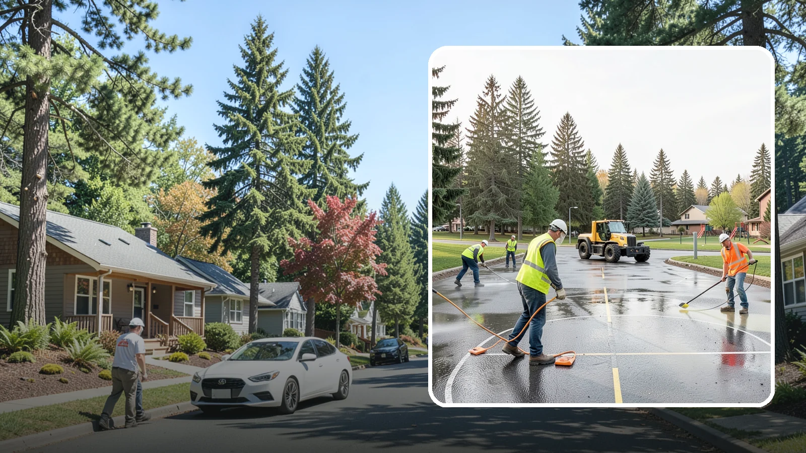 Basketball Court Cleaning in Orting, Pierce County, WA - Pressure cleaning that restores traction and appearance to outdoor public basketball courts.