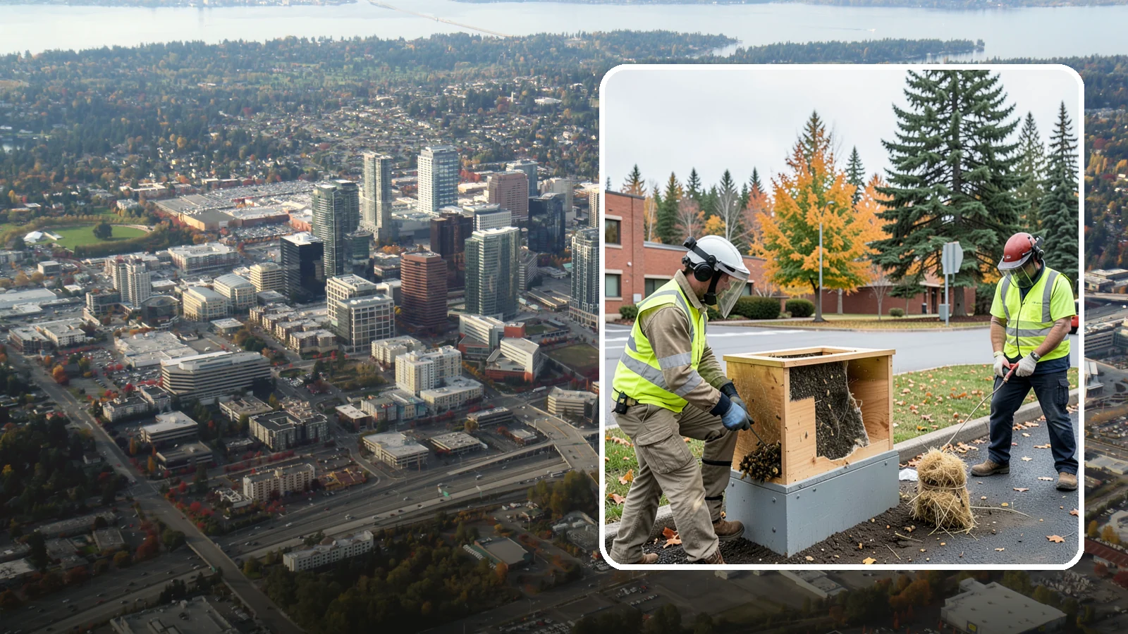 Beehive & Wasp Removal in Bellevue, King County, WA - Safe removal of wasp nests and relocation of honey bee colonies from public property.