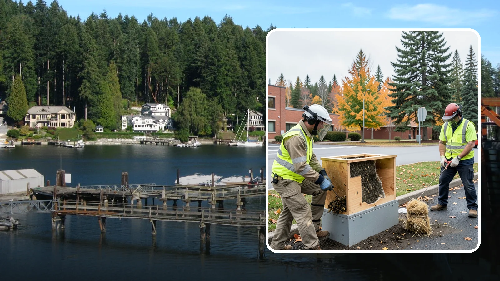Beehive & Wasp Removal in Gig Harbor, Pierce County, WA - Safe removal of wasp nests and relocation of honey bee colonies from public property.