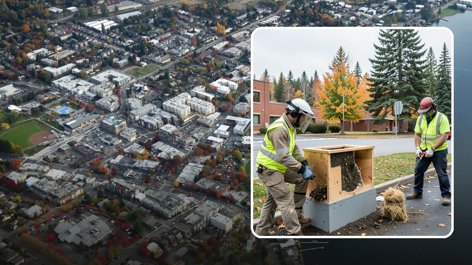 Beehive & Wasp Removal in Kirkland, King County, WA - Safe removal of wasp nests and relocation of honey bee colonies from public property.