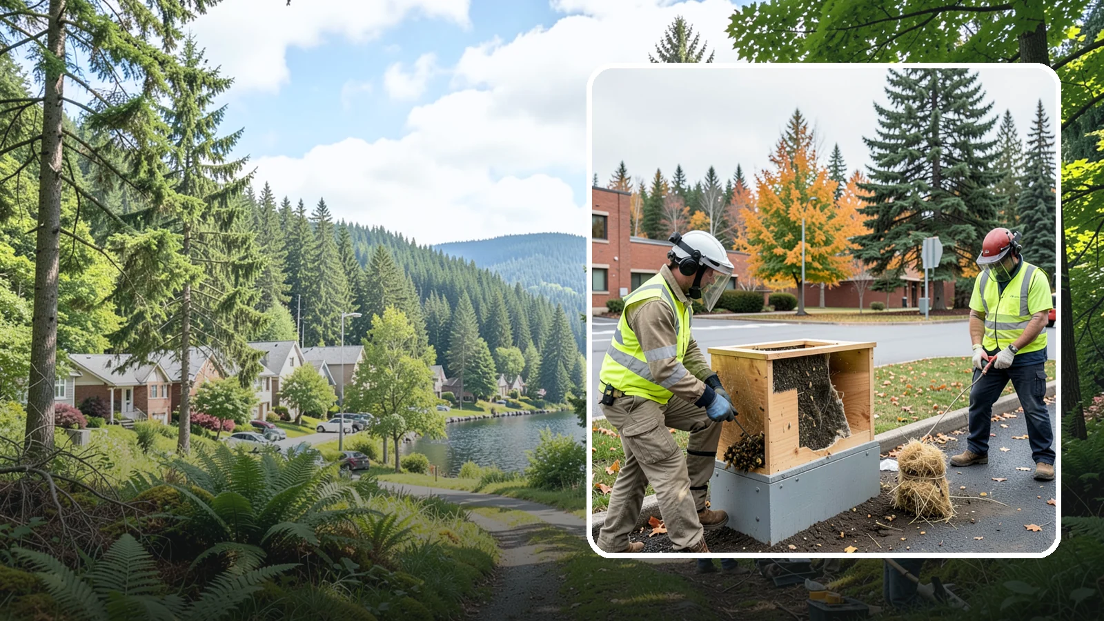 Beehive & Wasp Removal in Lake Forest Park, King County, WA - Safe removal of wasp nests and relocation of honey bee colonies from public property.