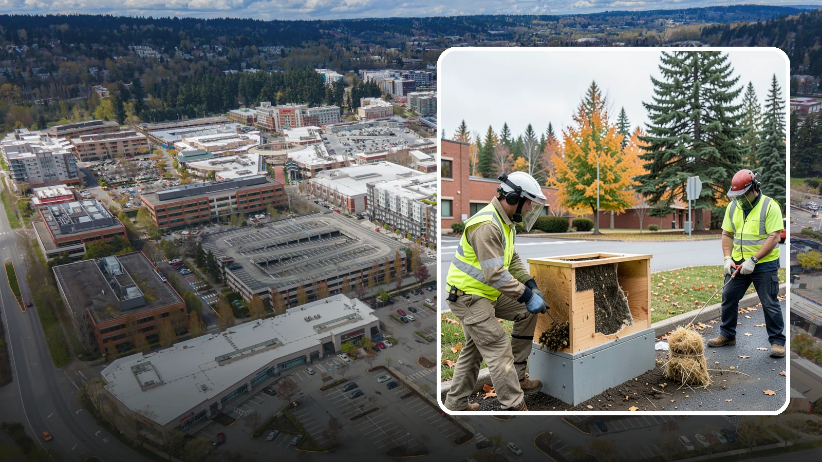 Beehive & Wasp Removal in Redmond, King County, WA - Safe removal of wasp nests and relocation of honey bee colonies from public property.