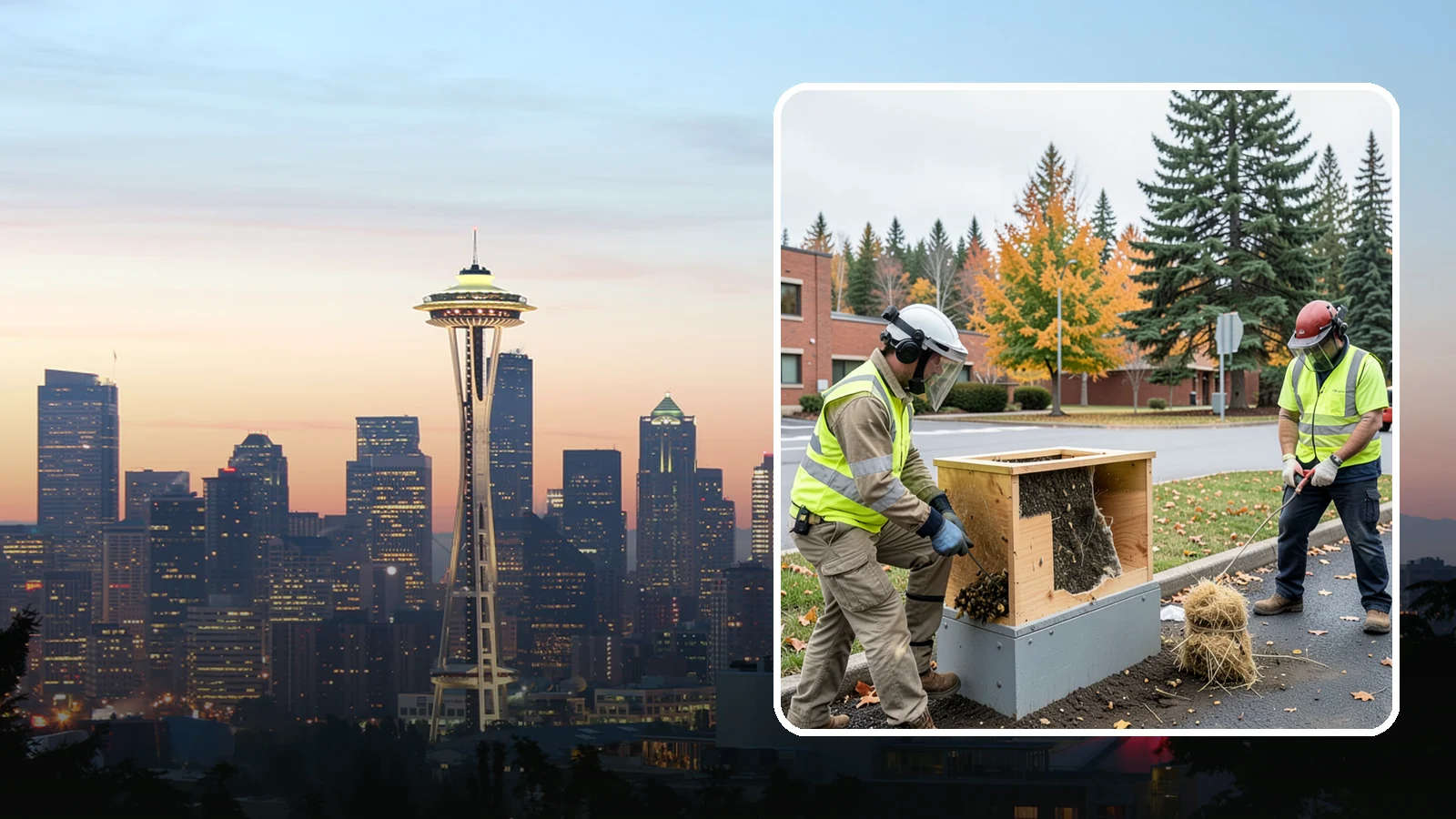 Beehive & Wasp Removal in Seattle, King County, WA - Safe removal of wasp nests and relocation of honey bee colonies from public property.
