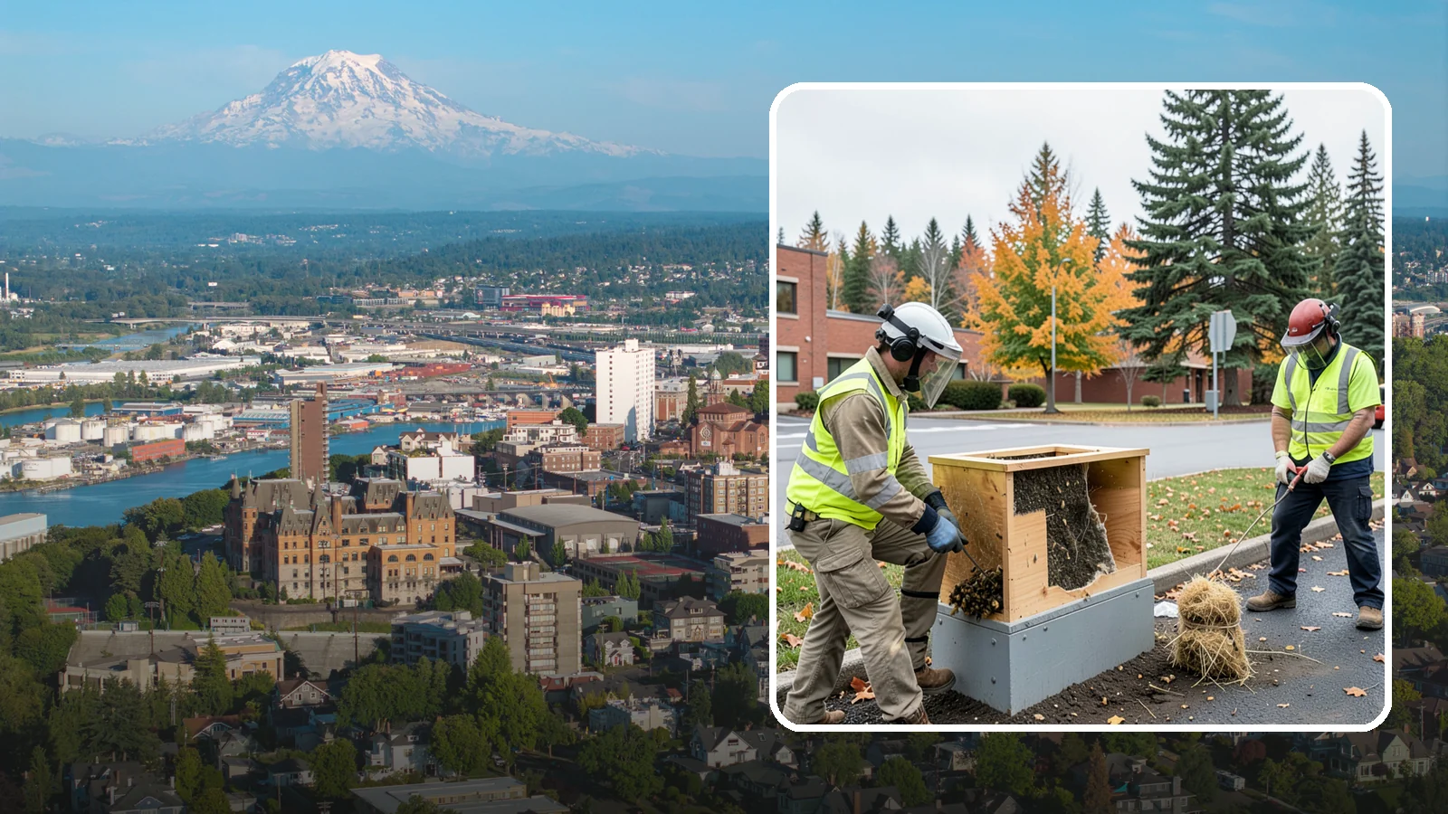 Beehive & Wasp Removal in Tacoma, Pierce County, WA - Safe removal of wasp nests and relocation of honey bee colonies from public property.