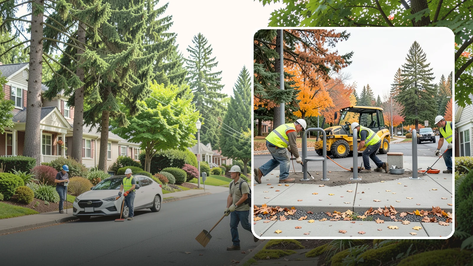 Bench Installation in Beaux Arts Village, King County, WA - We install park and streetscape benches on engineered footings with anchoring that resists theft and vandalism.