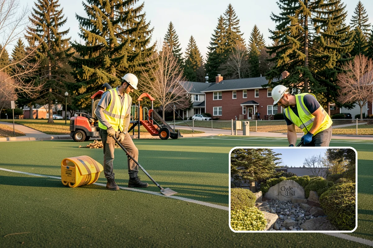 Bench Installation in Clyde Hill, King County, WA - ADA-conscious placement preserves accessible routes and clear space