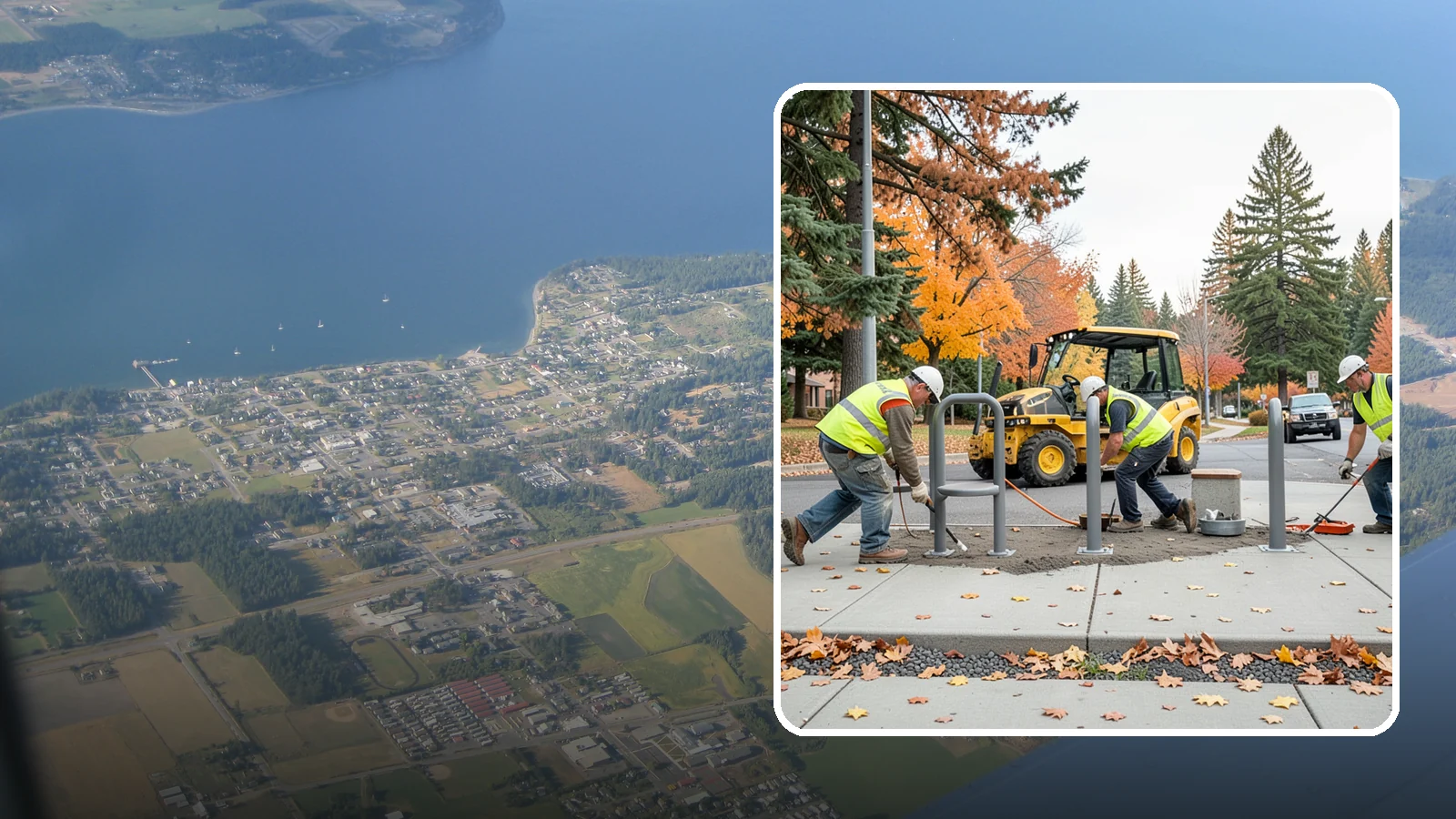 Bench Installation in Coupeville, Island County, WA - We install park and streetscape benches on engineered footings with anchoring that resists theft and vandalism.