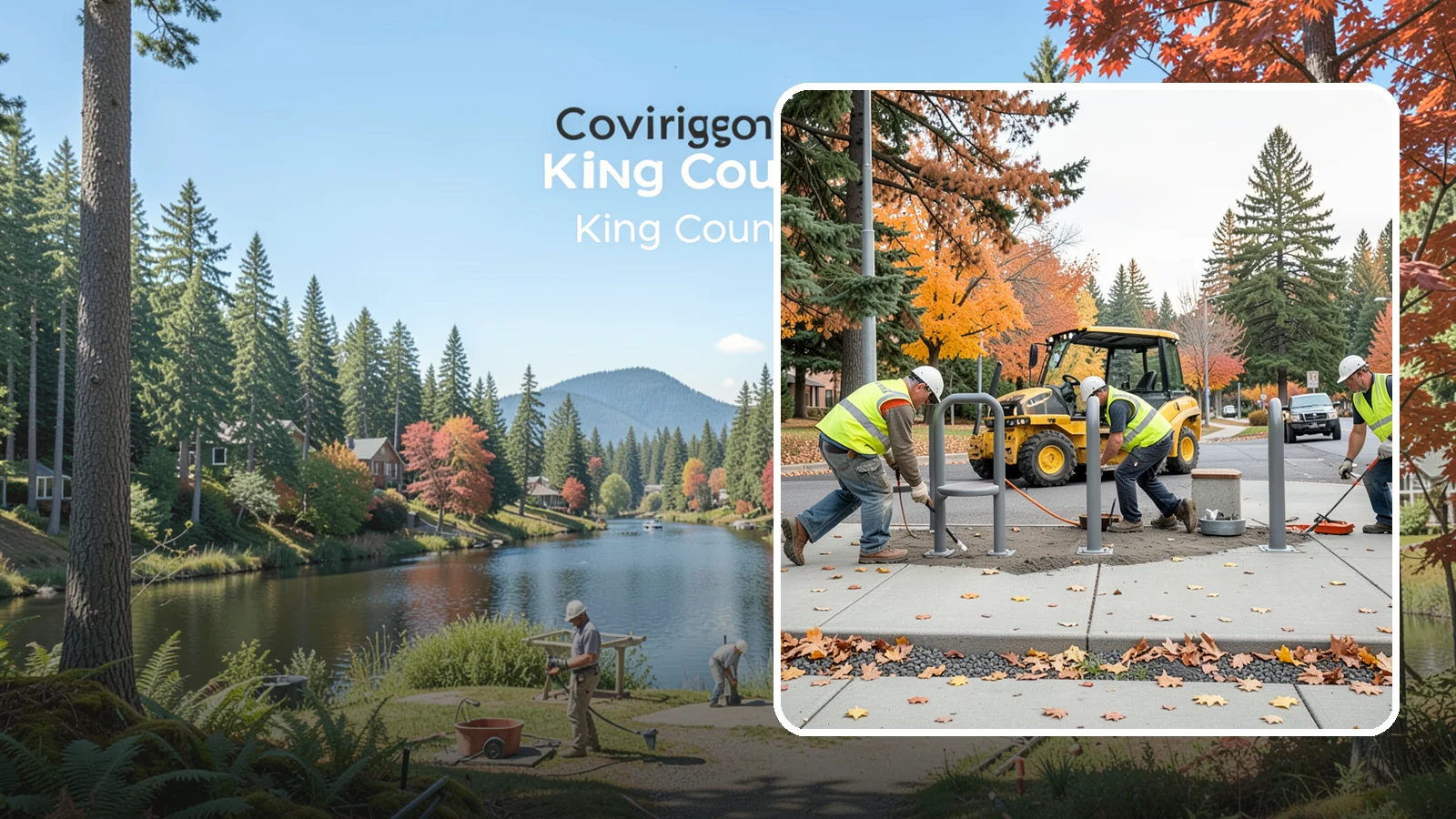 Bench Installation in Covington, King County, WA - We install park and streetscape benches on engineered footings with anchoring that resists theft and vandalism.
