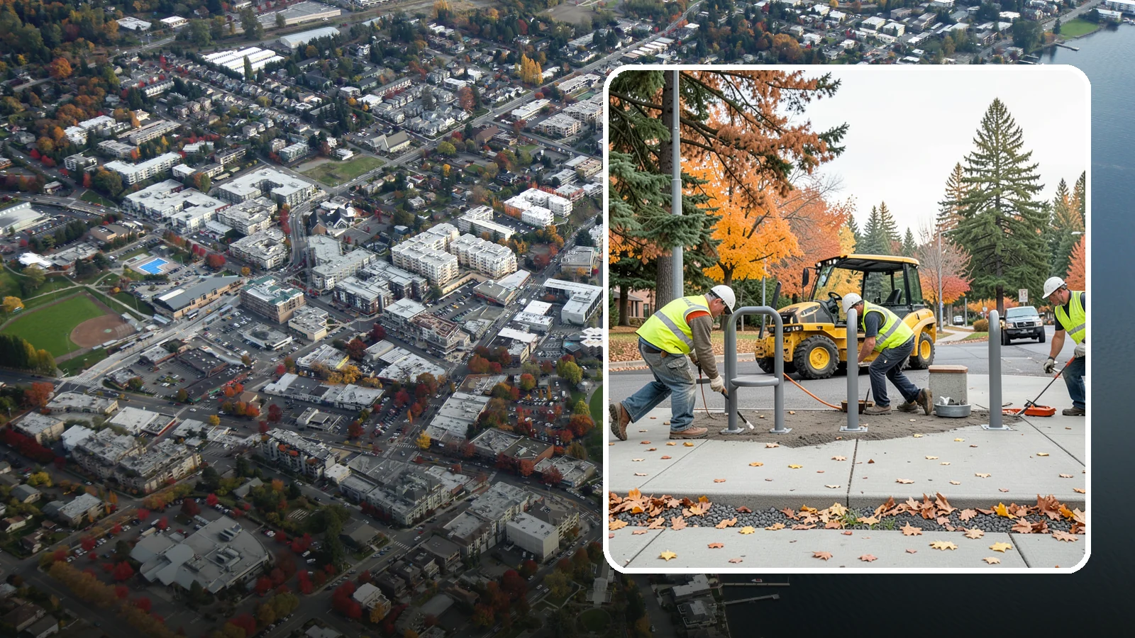 Bench Installation in Kirkland, King County, WA - We install park and streetscape benches on engineered footings with anchoring that resists theft and vandalism.
