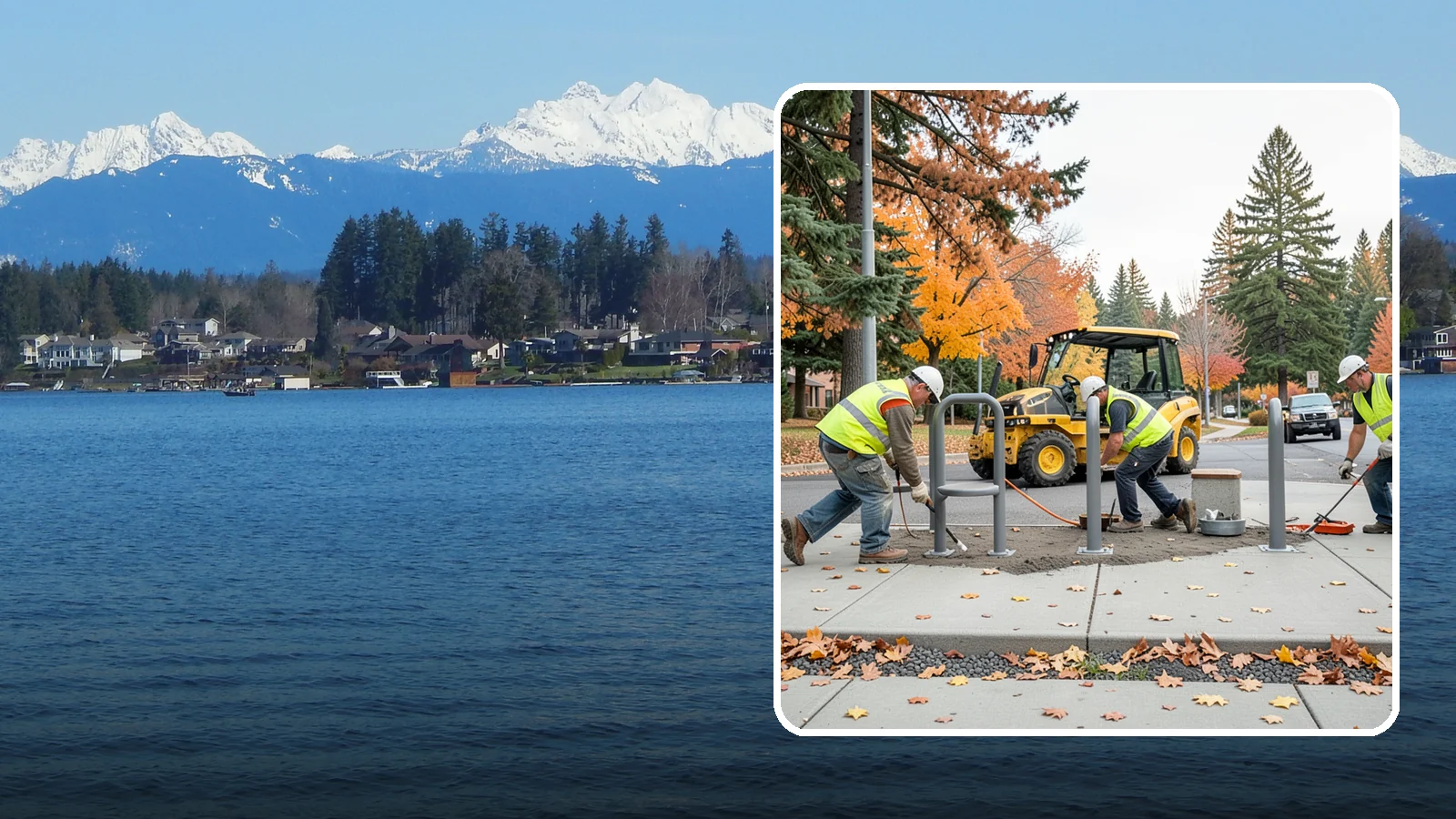 Bench Installation in Lake Stevens, Snohomish County, WA - We install park and streetscape benches on engineered footings with anchoring that resists theft and vandalism.