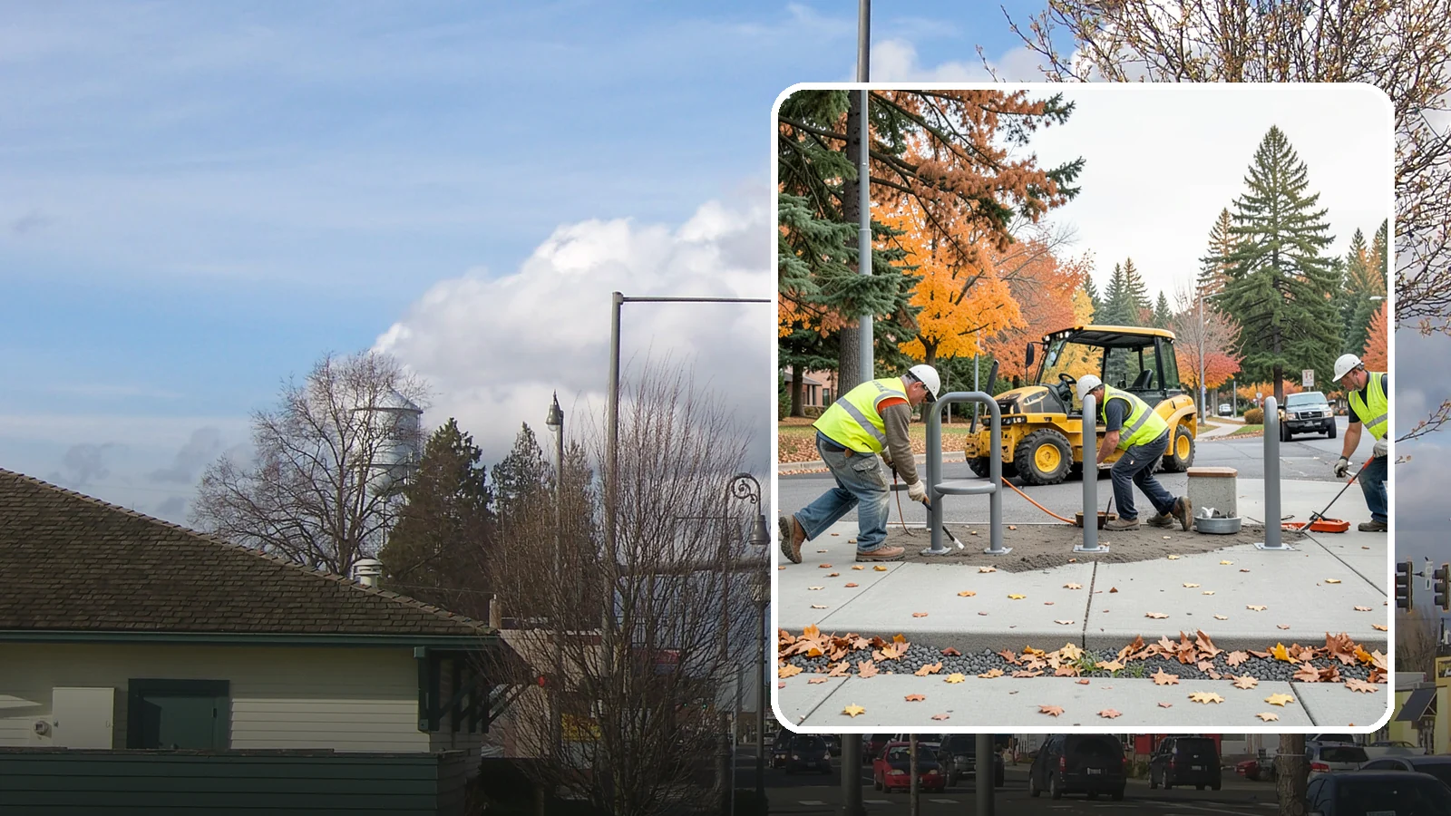Bench Installation in Marysville, Snohomish County, WA - We install park and streetscape benches on engineered footings with anchoring that resists theft and vandalism.