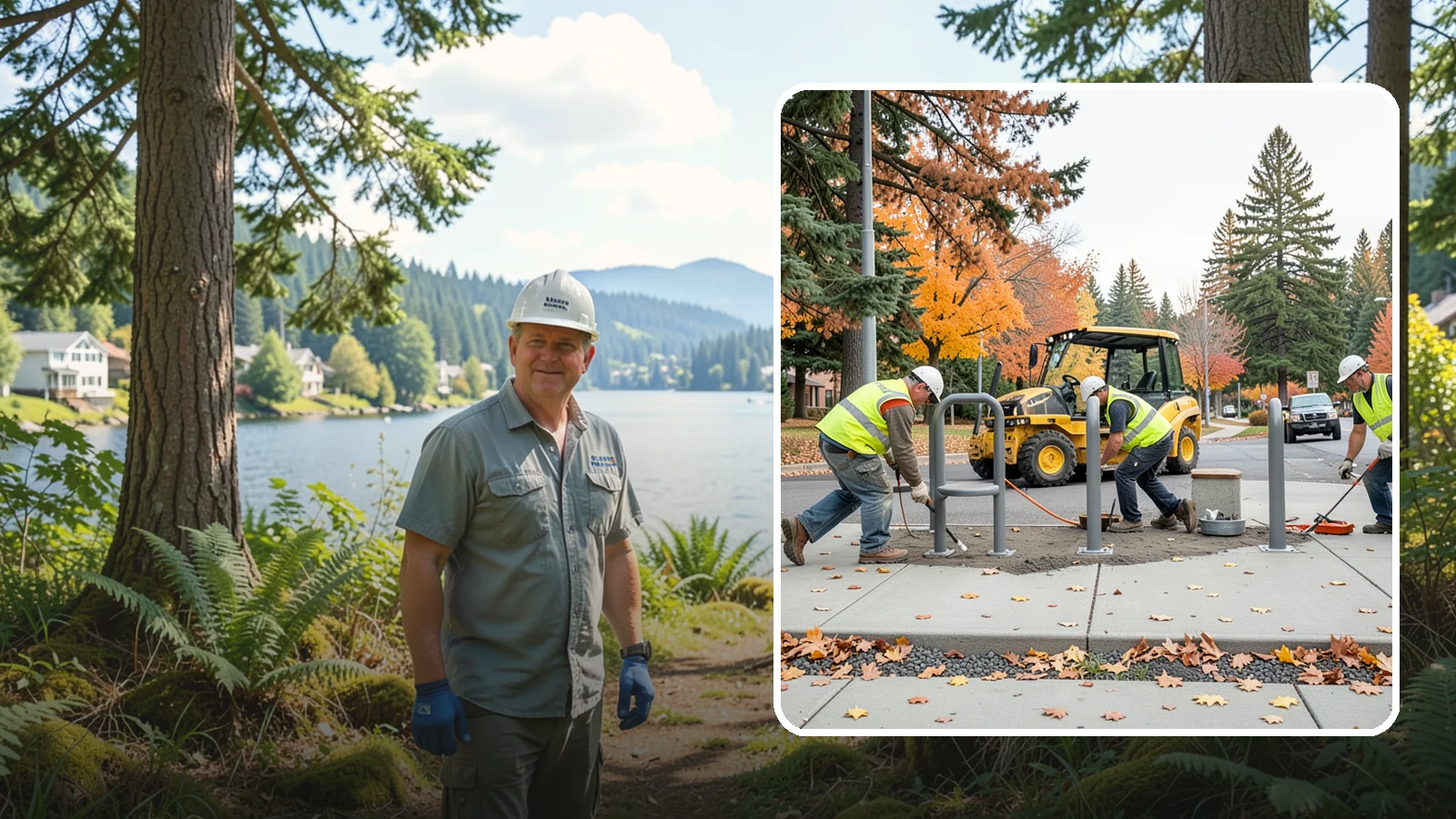 Bench Installation in Milton, King County, WA - We install park and streetscape benches on engineered footings with anchoring that resists theft and vandalism.