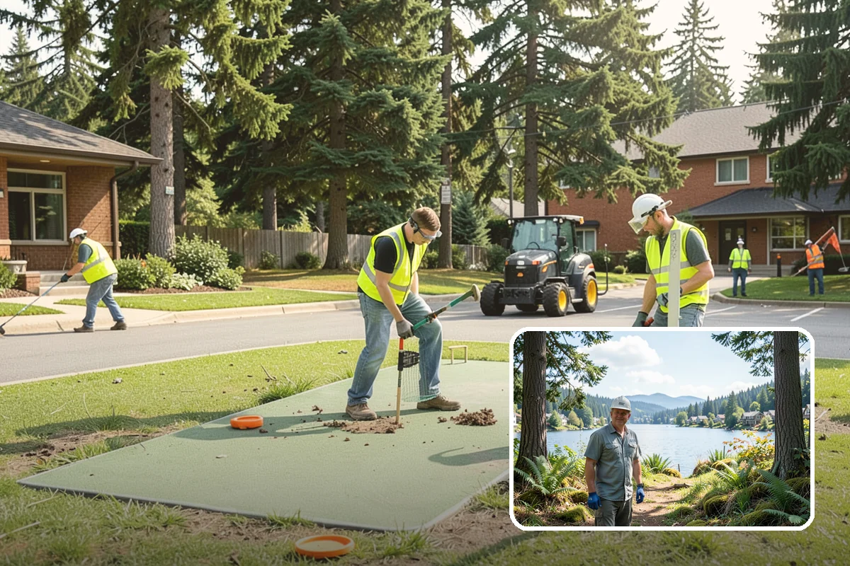 Bench Installation in Milton, King County, WA - ADA-conscious placement preserves accessible routes and clear space