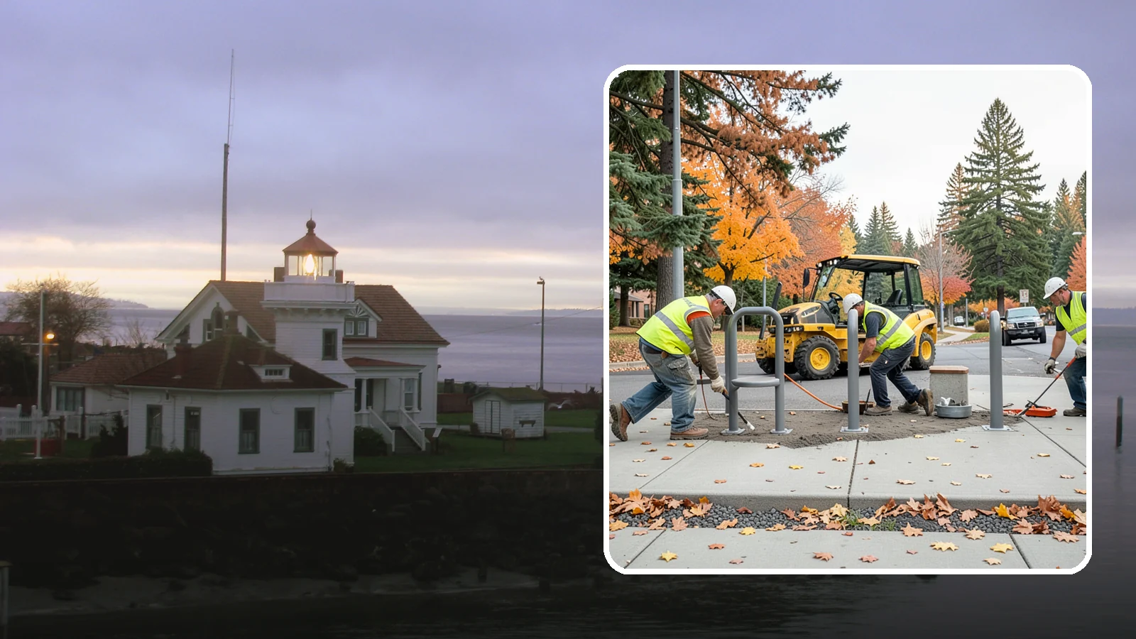 Bench Installation in Mukilteo, Snohomish County, WA - We install park and streetscape benches on engineered footings with anchoring that resists theft and vandalism.