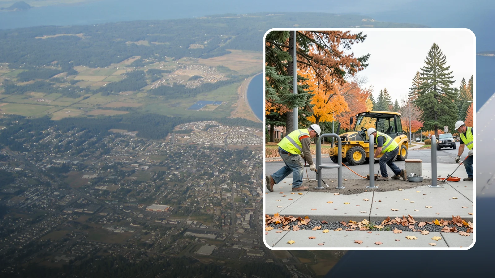 Bench Installation in Oak Harbor, Island County, WA - We install park and streetscape benches on engineered footings with anchoring that resists theft and vandalism.