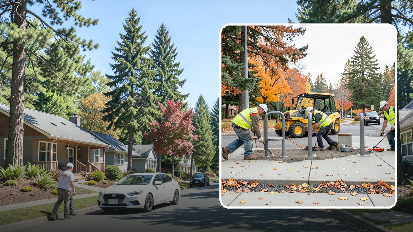 Bench Installation in Orting, Pierce County, WA - We install park and streetscape benches on engineered footings with anchoring that resists theft and vandalism.