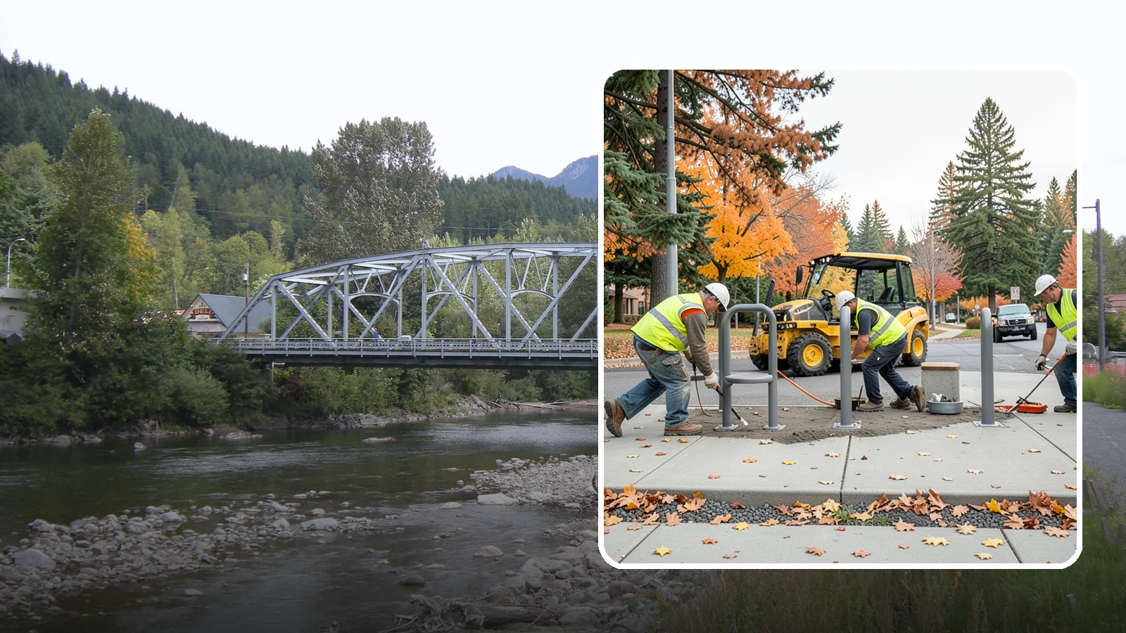 Bench Installation in Skykomish, King County, WA - We install park and streetscape benches on engineered footings with anchoring that resists theft and vandalism.