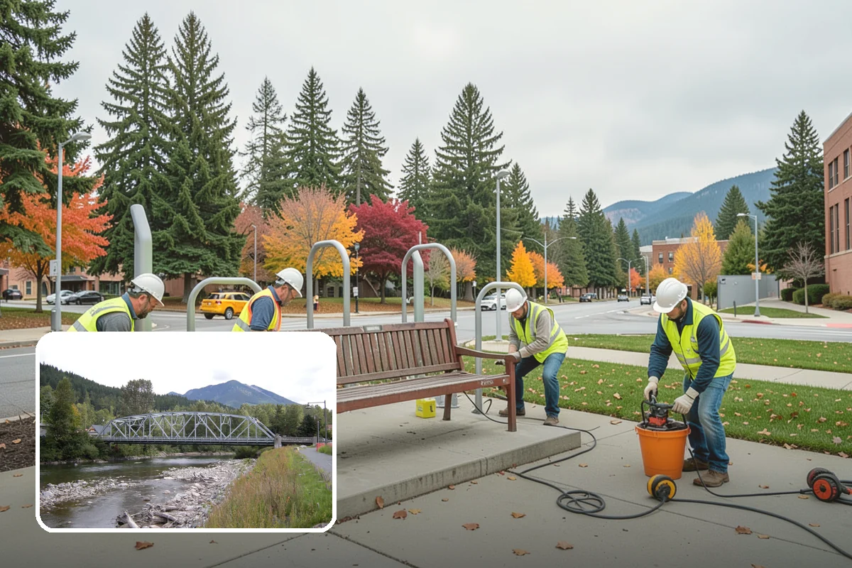 Bench Installation in Skykomish, King County, WA - ADA-conscious placement preserves accessible routes and clear space