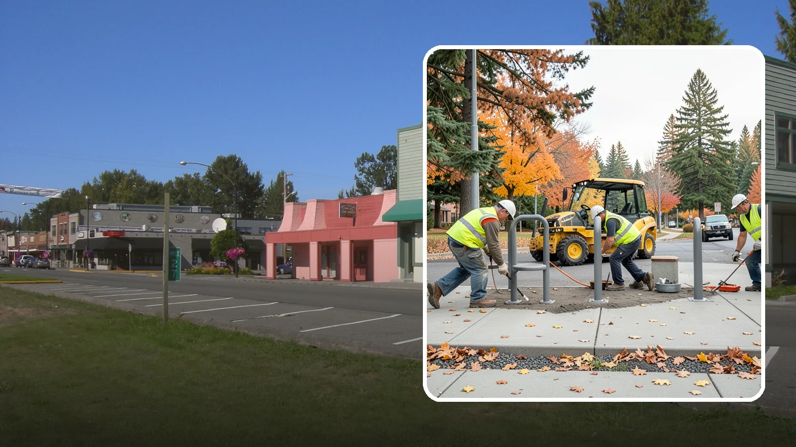 Bench Installation in Snoqualmie, King County, WA - We install park and streetscape benches on engineered footings with anchoring that resists theft and vandalism.