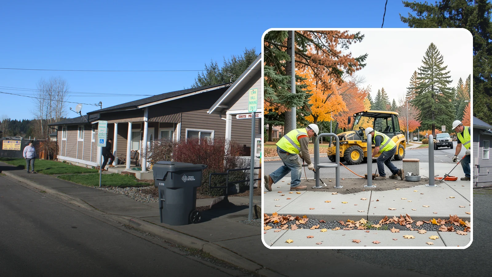 Bench Installation in South Prairie, Pierce County, WA - We install park and streetscape benches on engineered footings with anchoring that resists theft and vandalism.