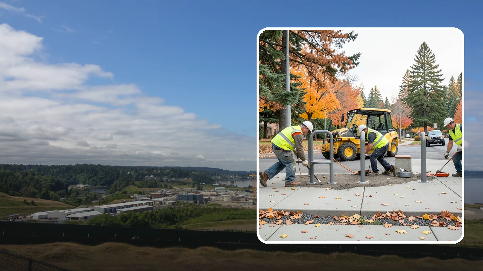 Bench Installation in University Place, Pierce County, WA - We install park and streetscape benches on engineered footings with anchoring that resists theft and vandalism.