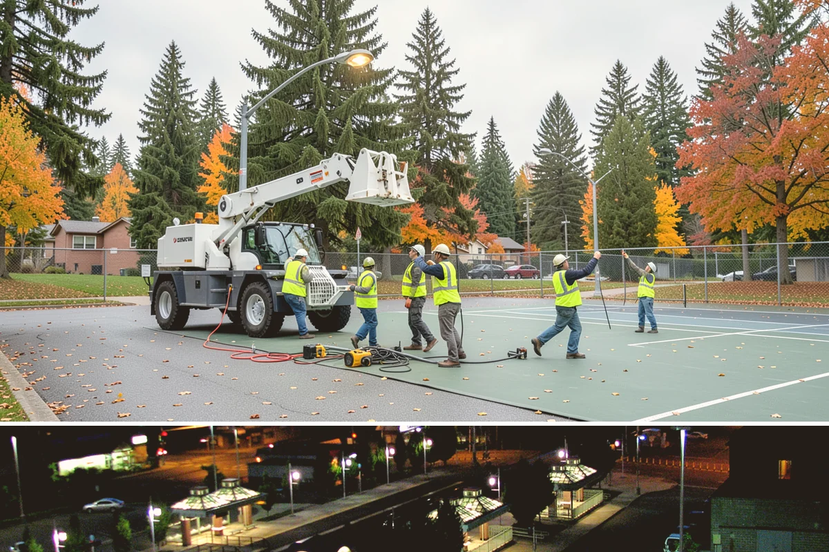 Bench Replacement in Auburn, King County, WA - Replacement routing runs year-round, with pad repairs and new footings best scheduled during drier weather.