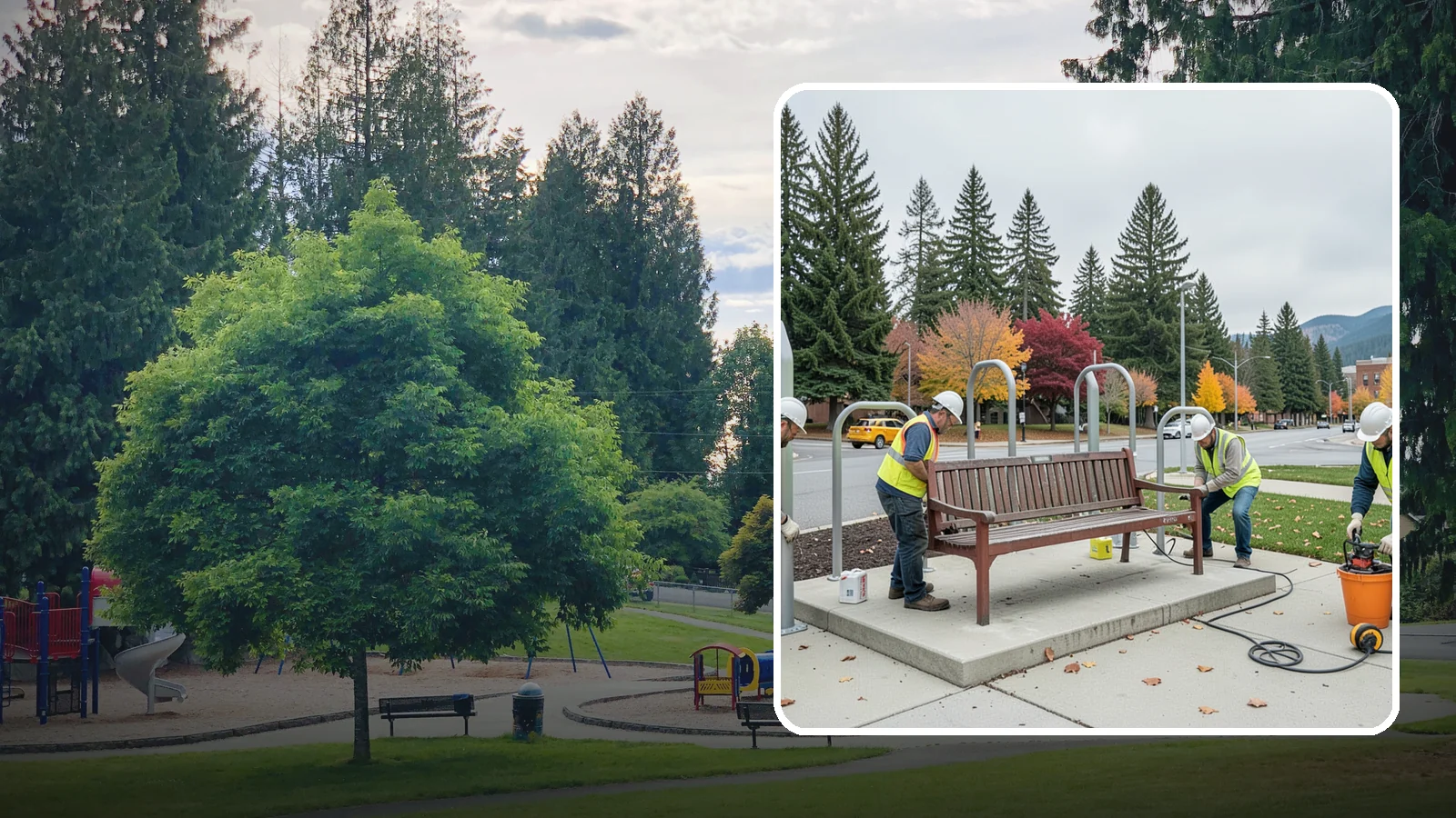 Bench Replacement in Bonney Lake, Pierce County, WA - We remove failed benches and install replacements while reusing sound pads and footings where possible.