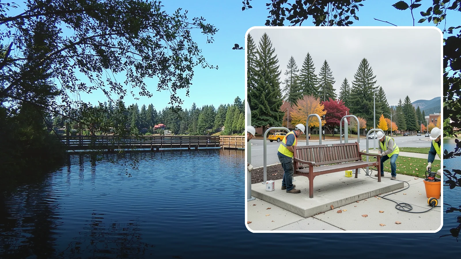 Bench Replacement in Federal Way, King County, WA - We remove failed benches and install replacements while reusing sound pads and footings where possible.