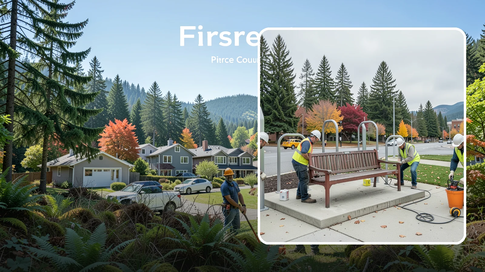 Bench Replacement in Fircrest, Pierce County, WA - We remove failed benches and install replacements while reusing sound pads and footings where possible.