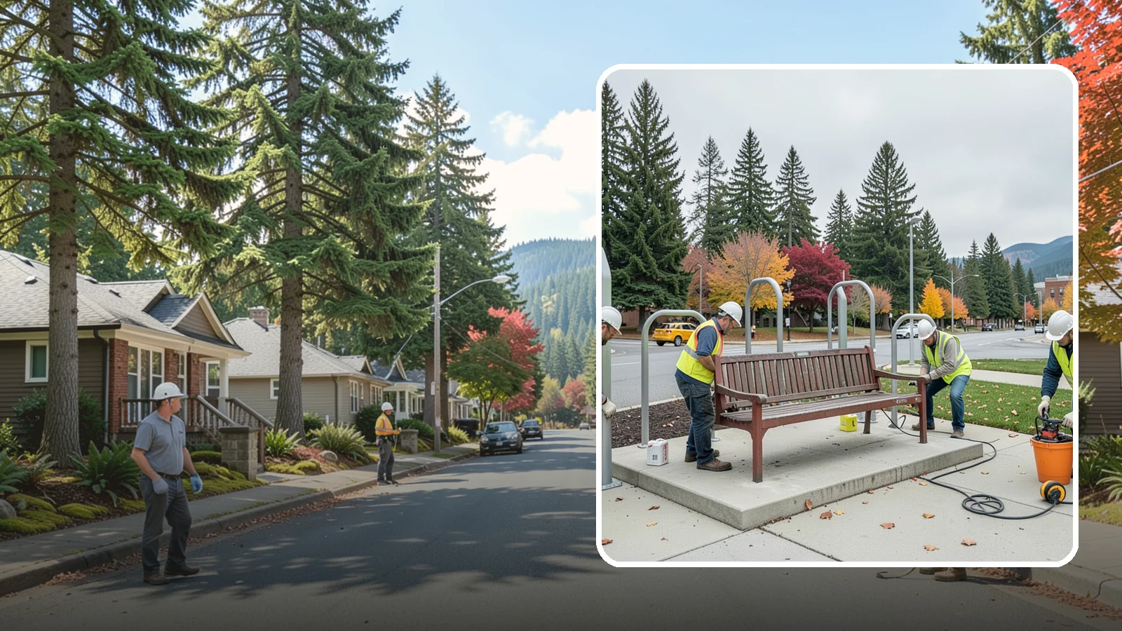 Bench Replacement in Hunts Point, King County, WA - We remove failed benches and install replacements while reusing sound pads and footings where possible.