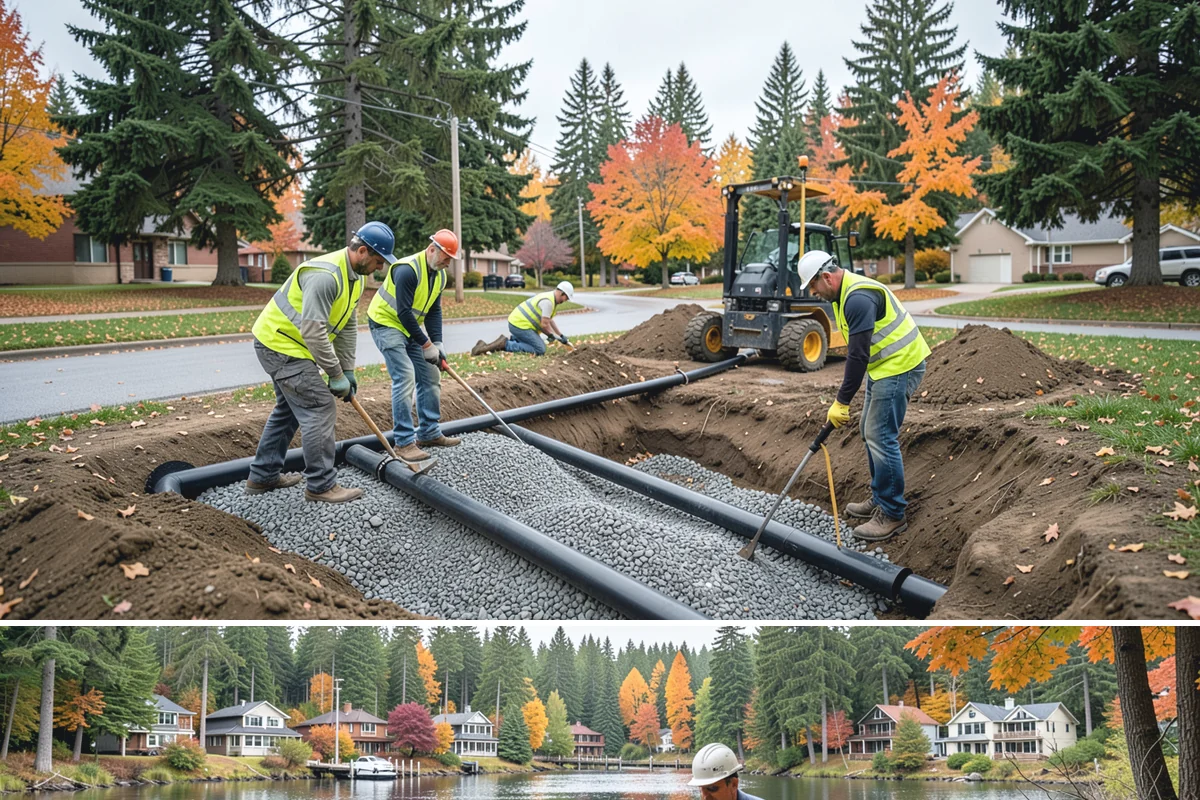 Bench Replacement in La Conner, Skagit County, WA - Replacement routing runs year-round, with pad repairs and new footings best scheduled during drier weather.