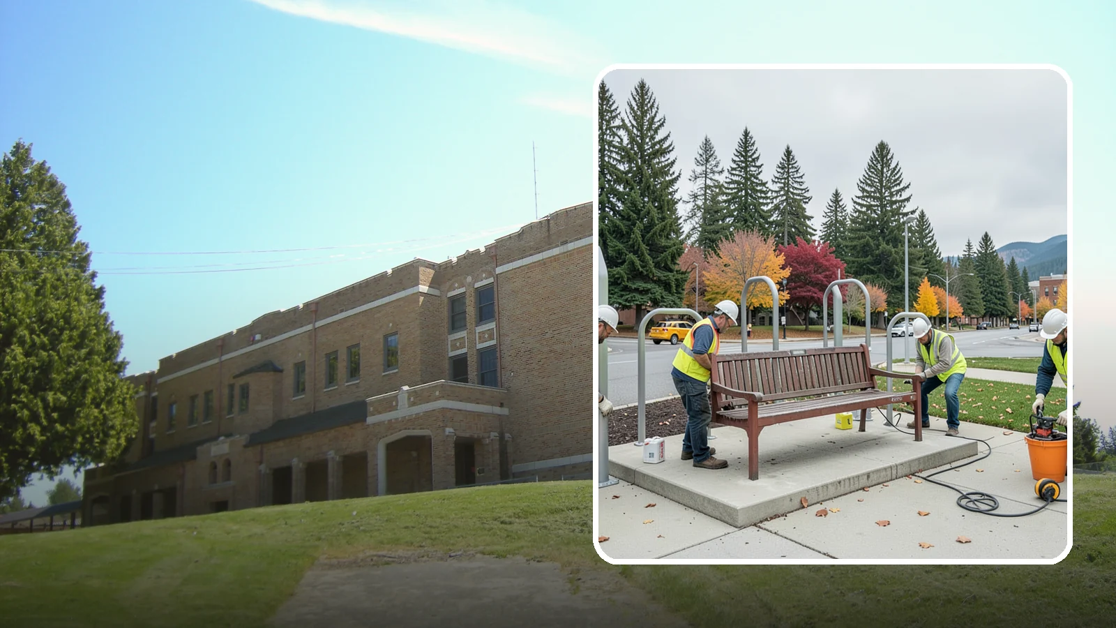 Bench Replacement in Maple Valley, King County, WA - We remove failed benches and install replacements while reusing sound pads and footings where possible.