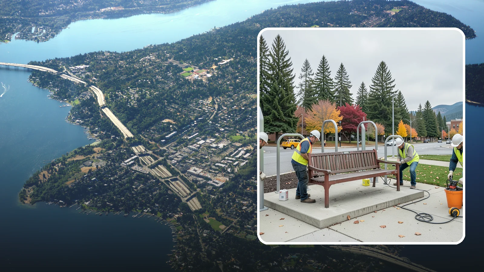 Bench Replacement in Mercer Island, King County, WA - We remove failed benches and install replacements while reusing sound pads and footings where possible.