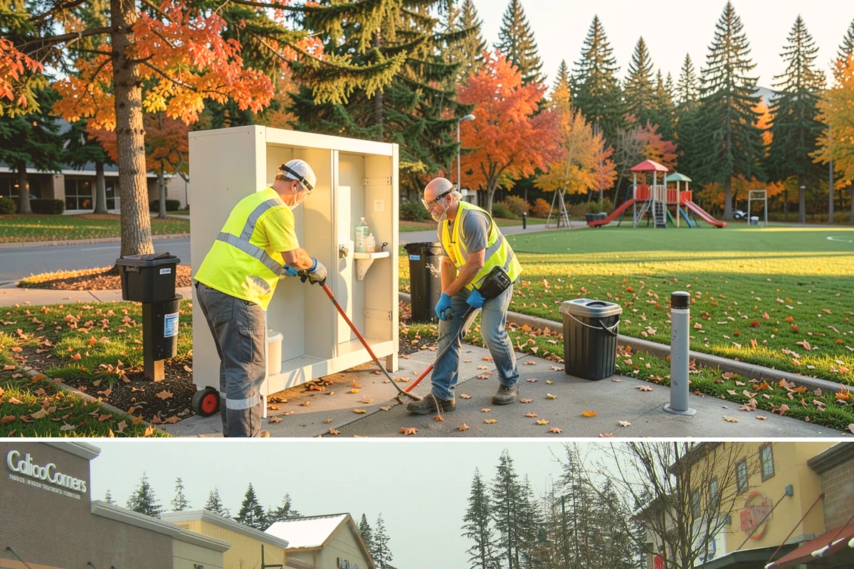 Bench Replacement in Mill Creek, Snohomish County, WA - Replacement routing runs year-round, with pad repairs and new footings best scheduled during drier weather.