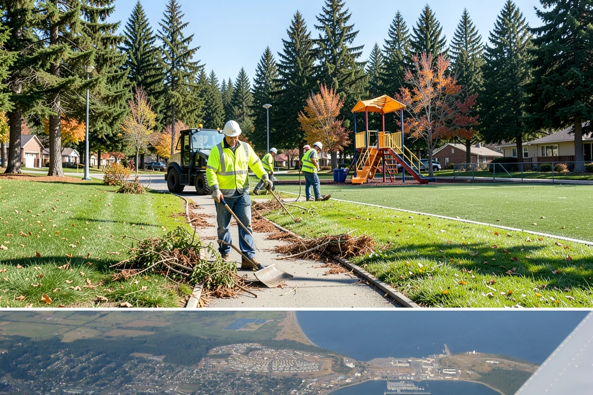 Bench Replacement in Oak Harbor, Island County, WA - Replacement routing runs year-round, with pad repairs and new footings best scheduled during drier weather.