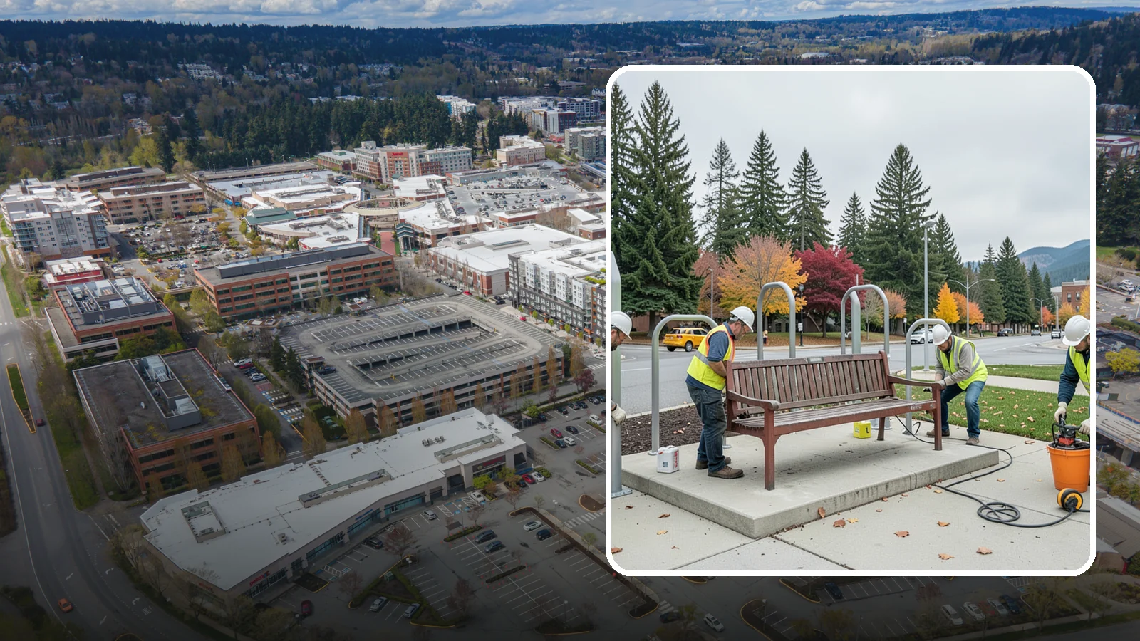 Bench Replacement in Redmond, King County, WA - We remove failed benches and install replacements while reusing sound pads and footings where possible.