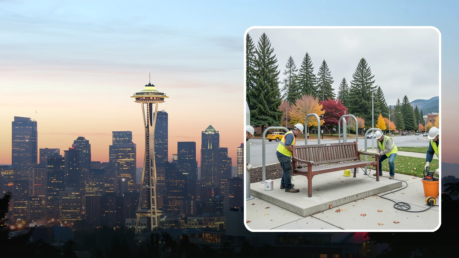 Bench Replacement in Seattle, King County, WA - We remove failed benches and install replacements while reusing sound pads and footings where possible.