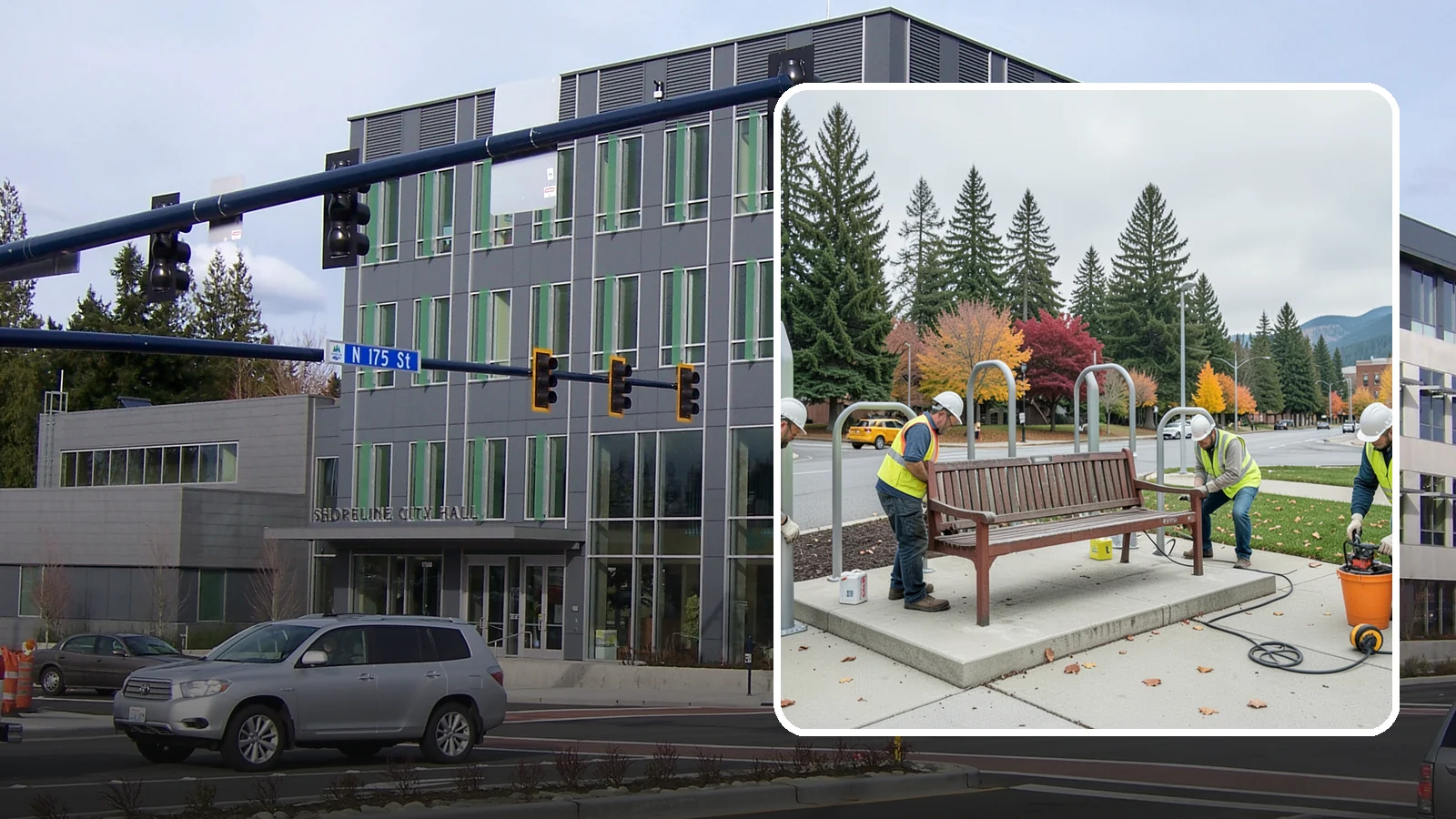 Bench Replacement in Shoreline, King County, WA - We remove failed benches and install replacements while reusing sound pads and footings where possible.