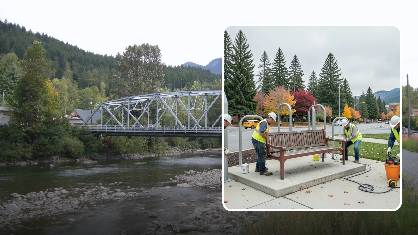 Bench Replacement in Skykomish, King County, WA - We remove failed benches and install replacements while reusing sound pads and footings where possible.