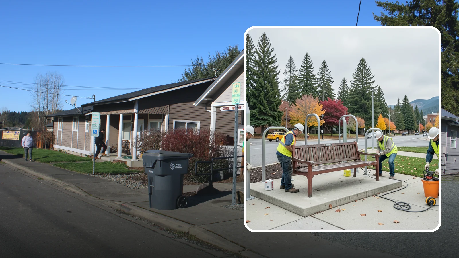 Bench Replacement in South Prairie, Pierce County, WA - We remove failed benches and install replacements while reusing sound pads and footings where possible.