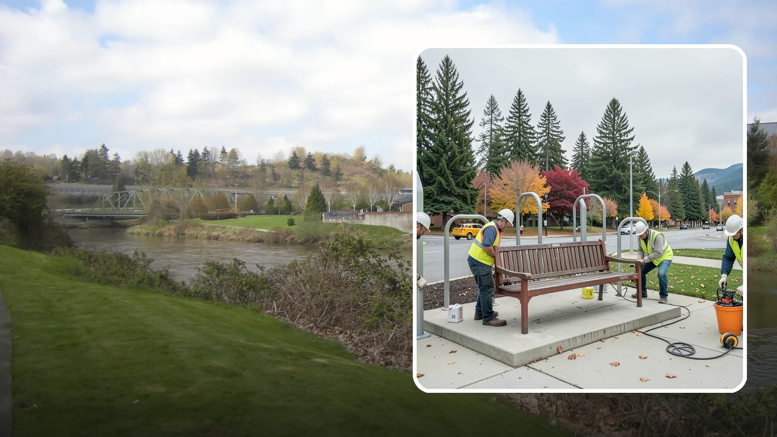 Bench Replacement in Tukwila, King County, WA - We remove failed benches and install replacements while reusing sound pads and footings where possible.
