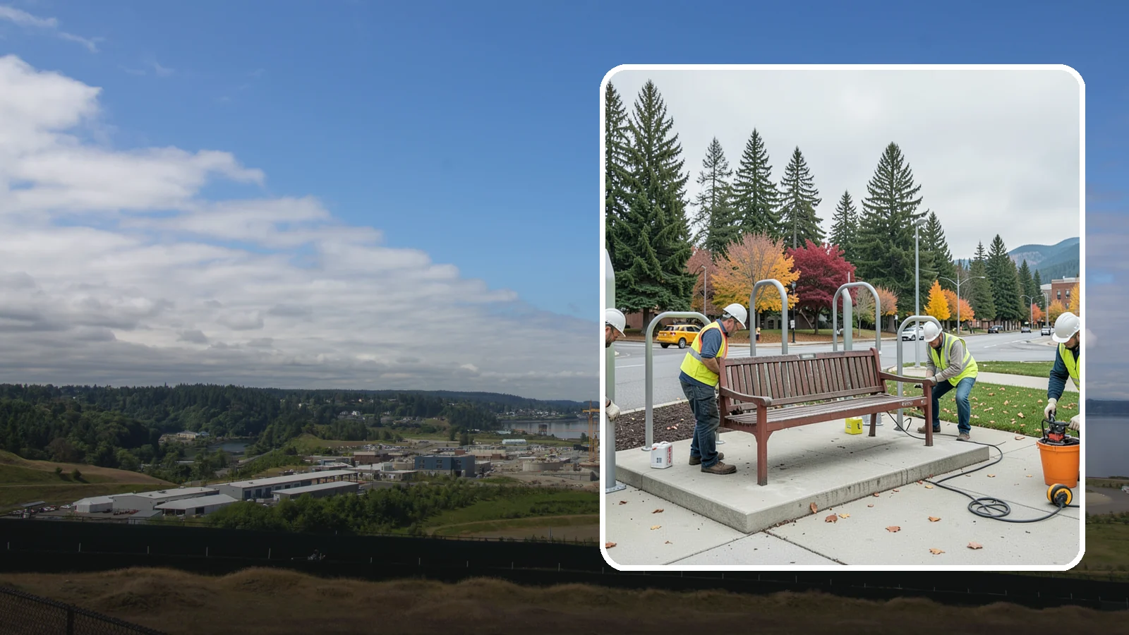 Bench Replacement in University Place, Pierce County, WA - We remove failed benches and install replacements while reusing sound pads and footings where possible.
