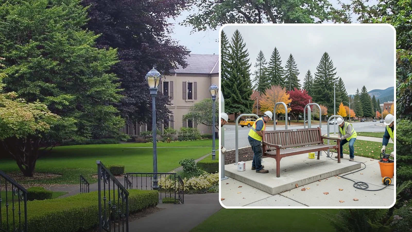 Bench Replacement in Woodinville, King County, WA - We remove failed benches and install replacements while reusing sound pads and footings where possible.