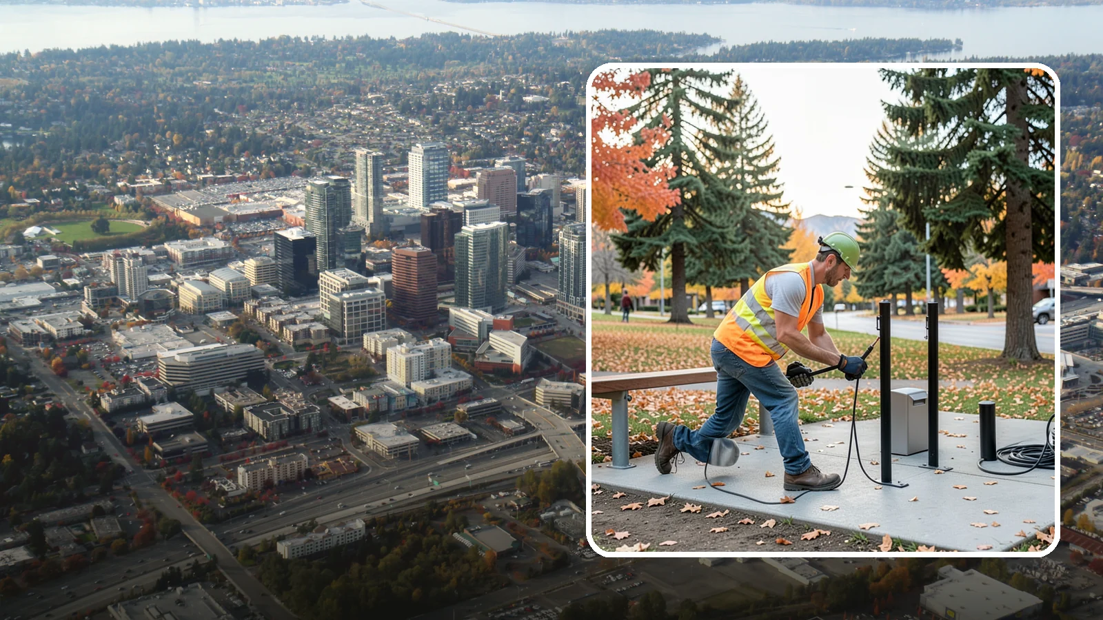 Bike Rack Installation in Bellevue, King County, WA - We install code-compliant bike racks at civic buildings, transit stops, and parks with secure anchoring.