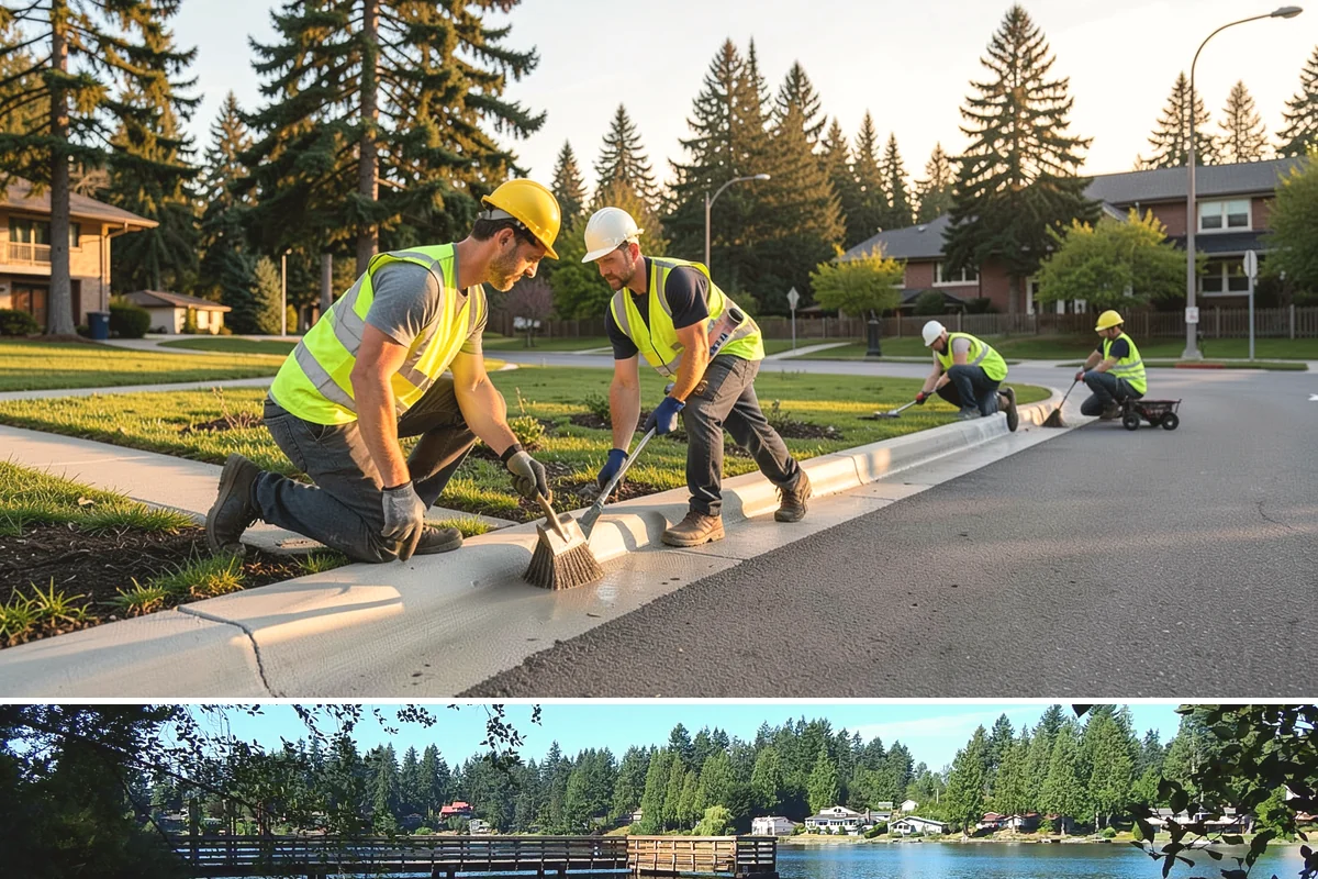 Bike Rack Installation in Federal Way, King County, WA - Core-drilled installs proceed year-round on existing hardscape, while new footings favor drier weather for concrete cures.
